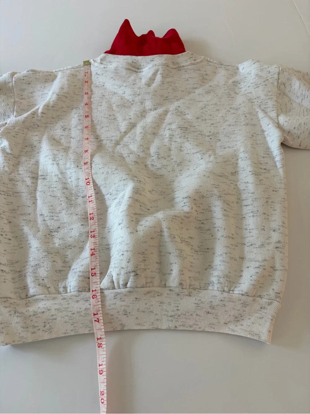 Vintage Rich Kids Gray Speckled Sweatshirt Red Mock Neck Front Graphic Size 4T